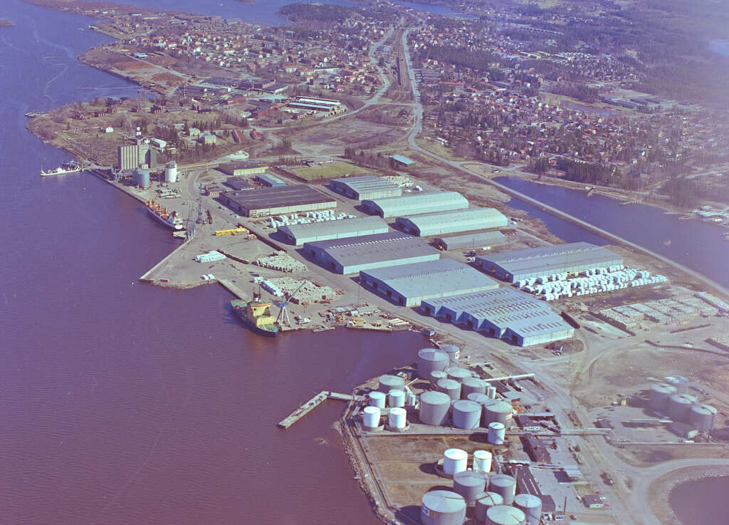 Holmsund från luften 1986