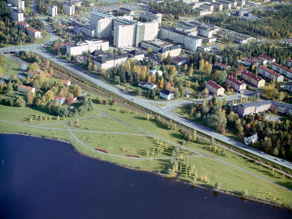 En bild av Ålidbacken i Umeå år 1987.
