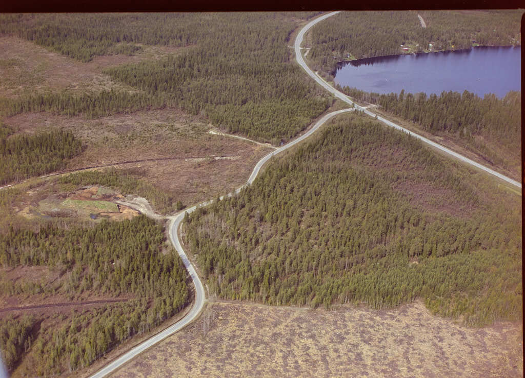 Det här är en bild som togs från ovan av Tomtebo år 1988