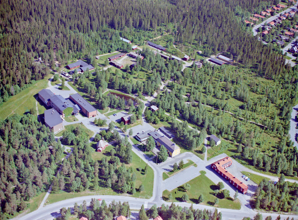 En flygbild som visar Gammlia i Umeå år 1988.