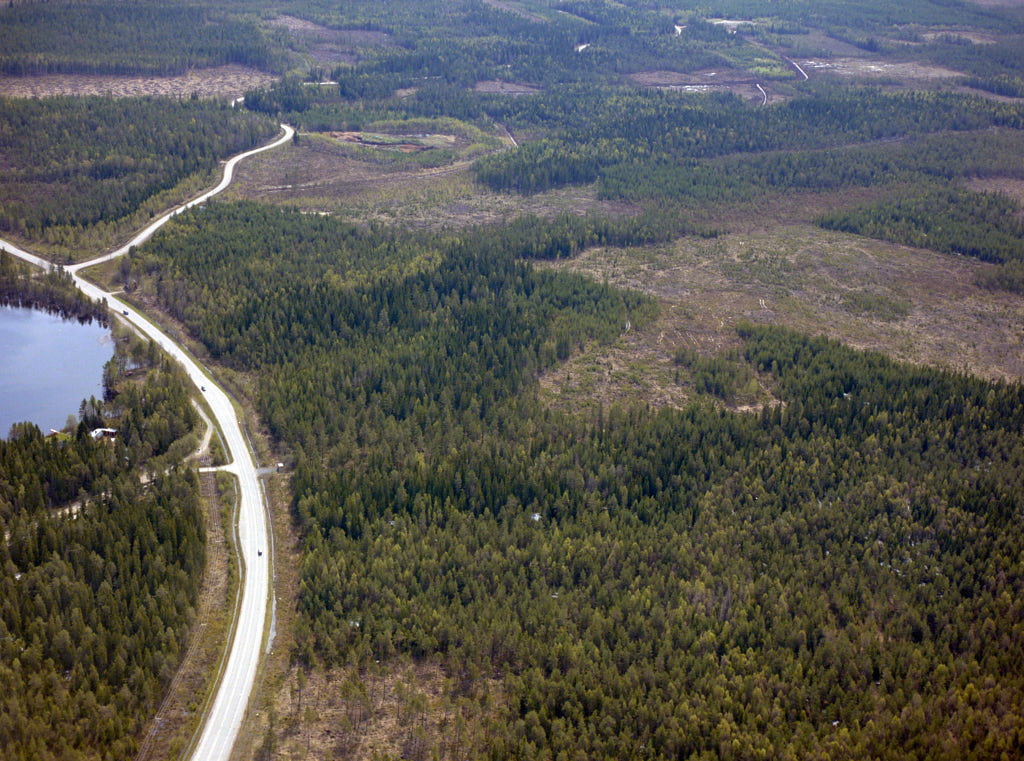 Tomtebo i Umeå sett från luften år 1988.