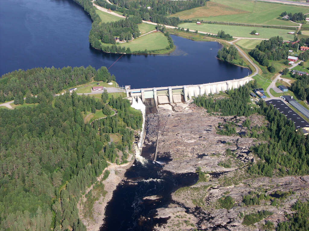 Stornorrfors sett från luften år 2004.