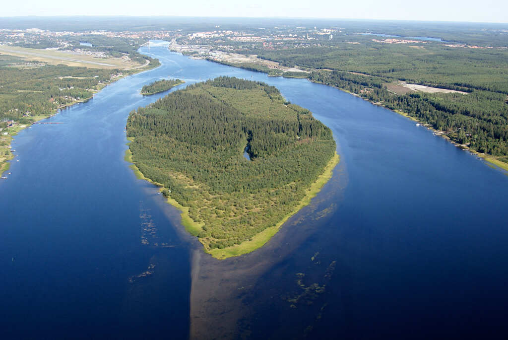 En flygbild som visar Storsandskär år 2006.