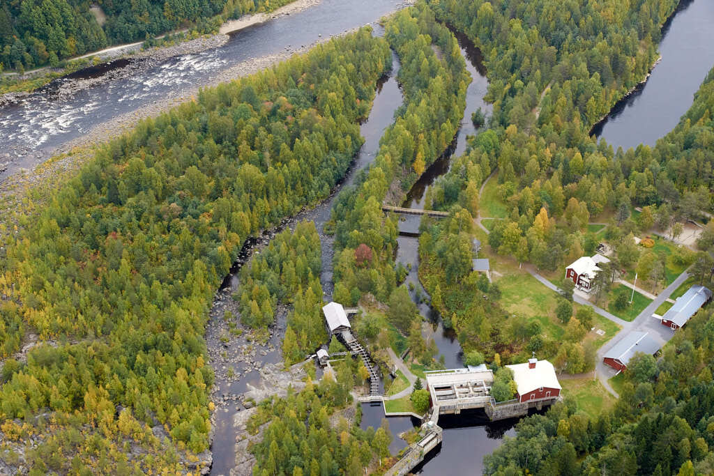 En flygbild som visar Klabböle år 2008.