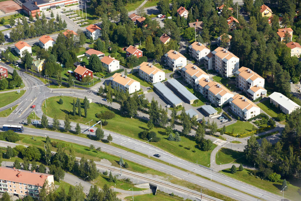 Fridhem sett från luften år 2009.