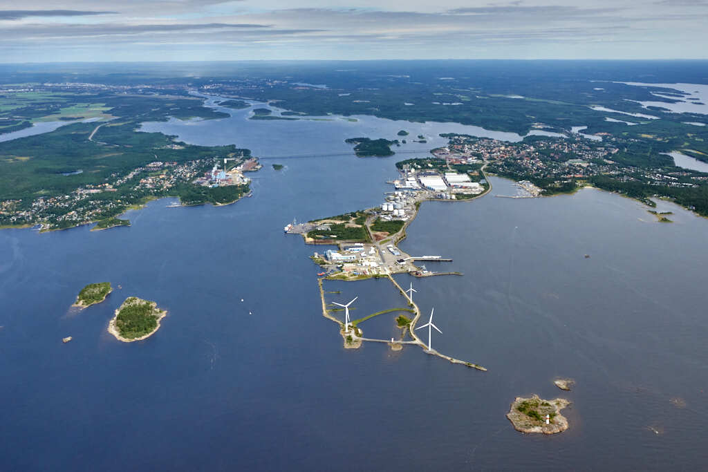 Det här är en bild som togs från ovan av Holmsund och Umeå deltat år 2010