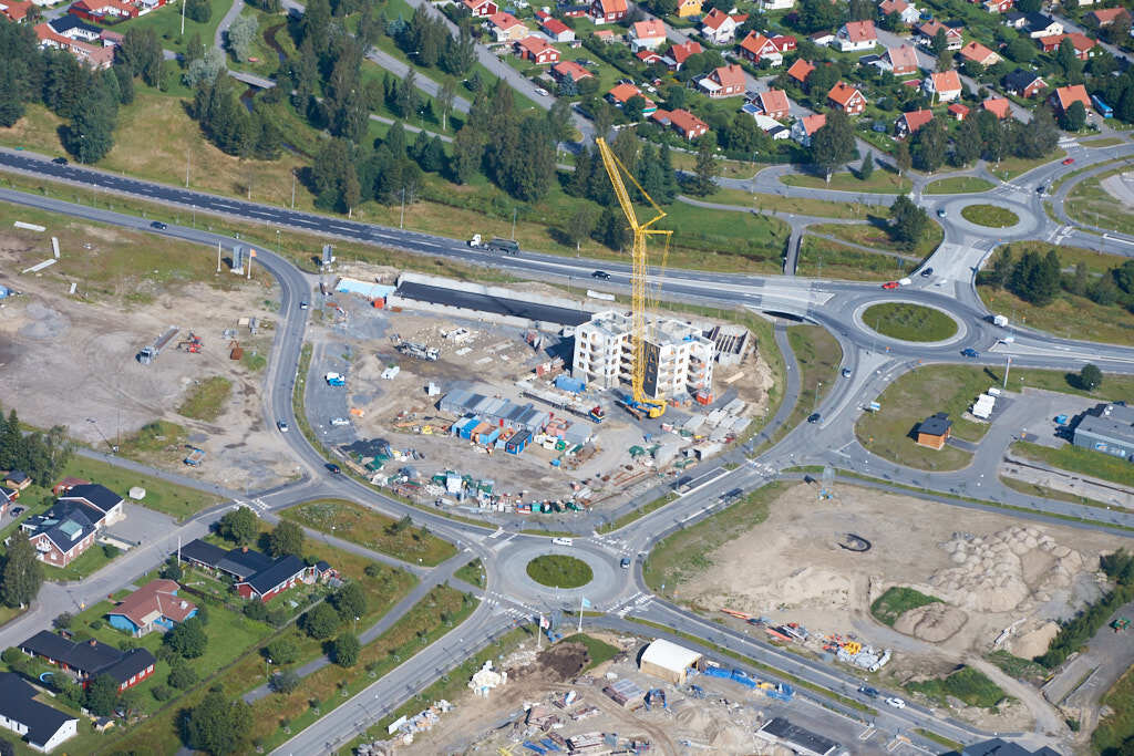 Sandåkern sett från luften år 2012.