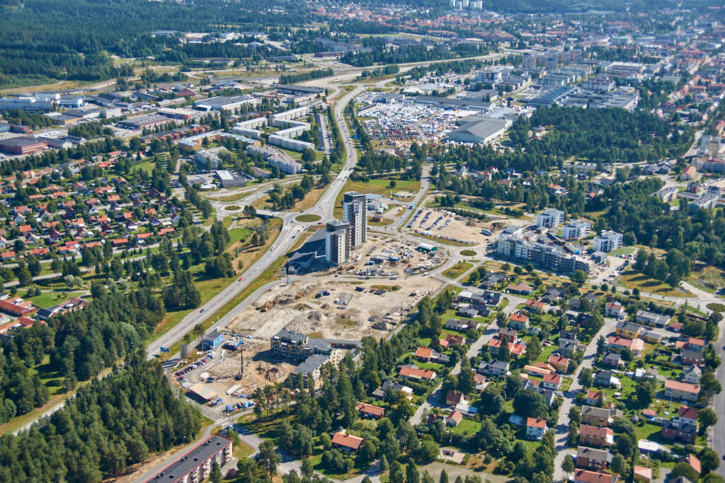 En flygbild som visar Sandåkern år 2013.