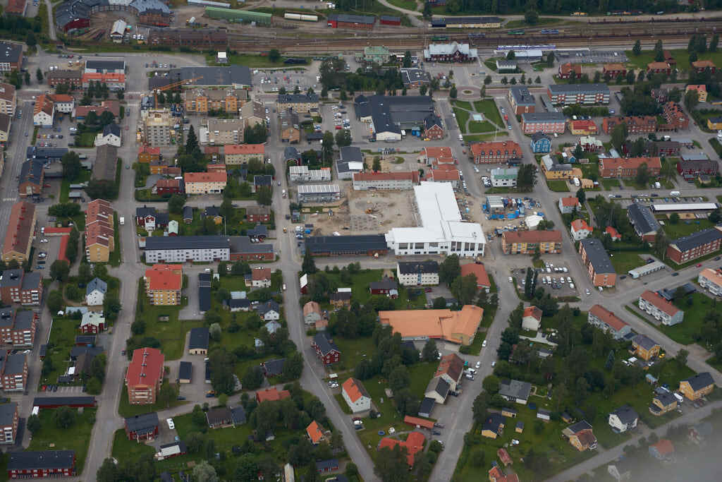 En bild från luften visar Vännäs år 2015.