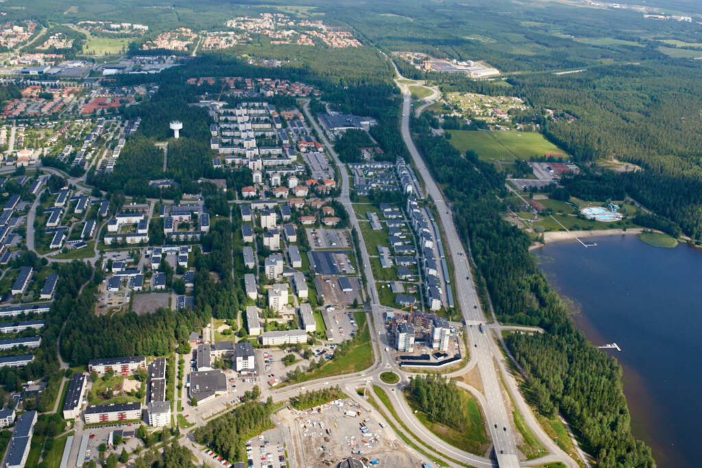 Mariehem sett från luften år 2016.