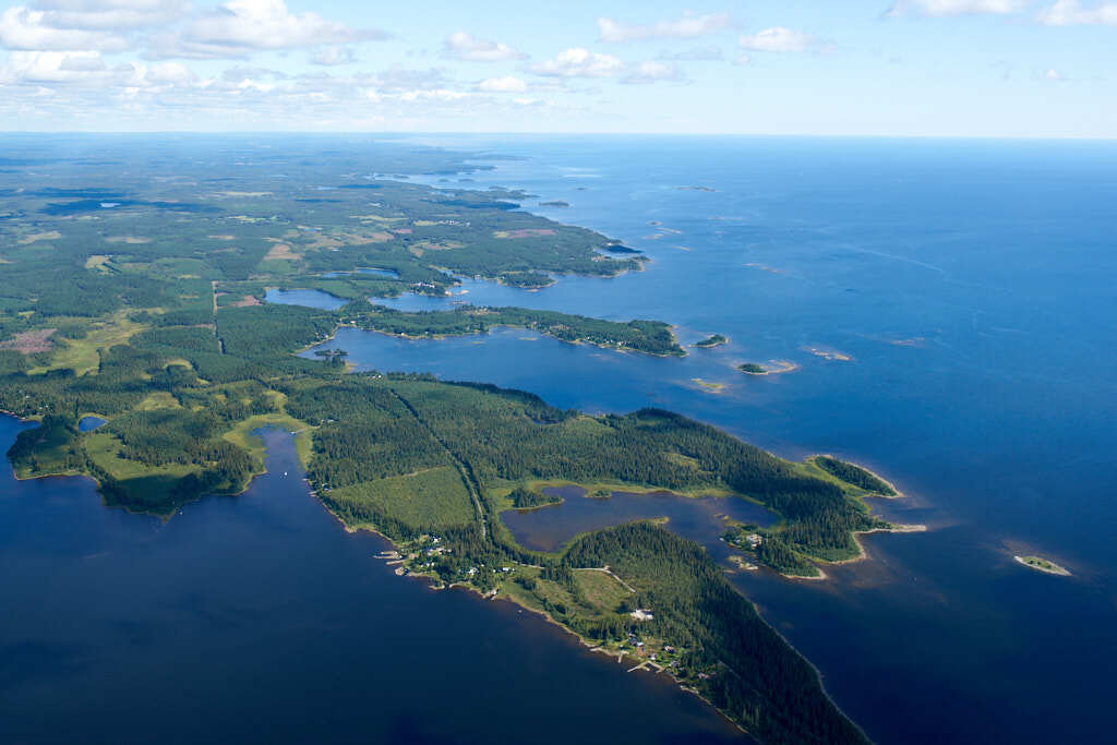 Ett flygbild av Ostnäs år 2016.