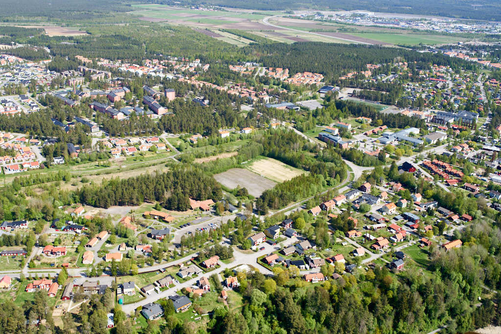 Bilden av Umedalen från 2017, som togs från luften, ger oss en unik möjlighet att se platsen på ett sätt som sällan är möjligt.