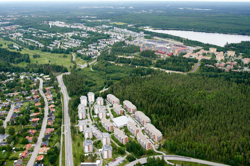 Lill-Jans området och Olofsdal sett från luften år 2018.