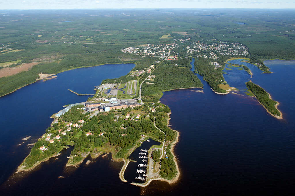 Hörnefors sett från luften år 2020.