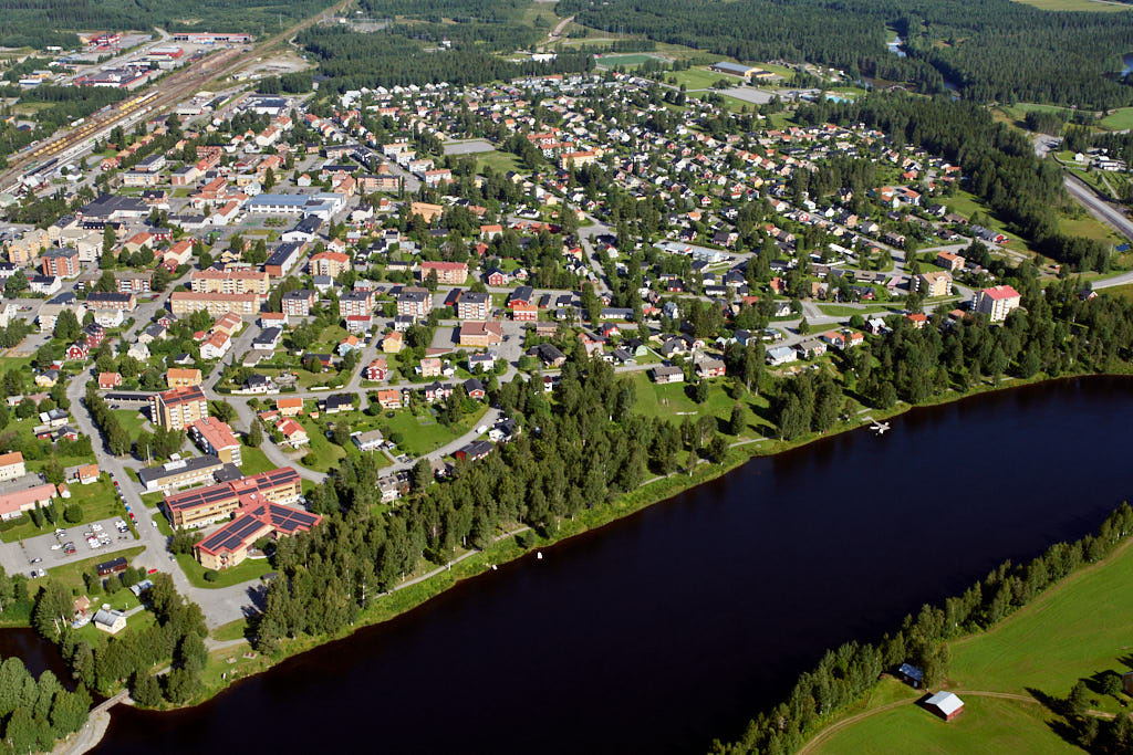Vännäs sett från luften år 2020.