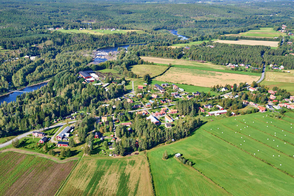 Ett flygbild av Baggböle år 2024.