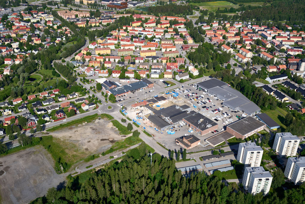 Gammlia och Haga i Umeå sett från luften år 2025.
