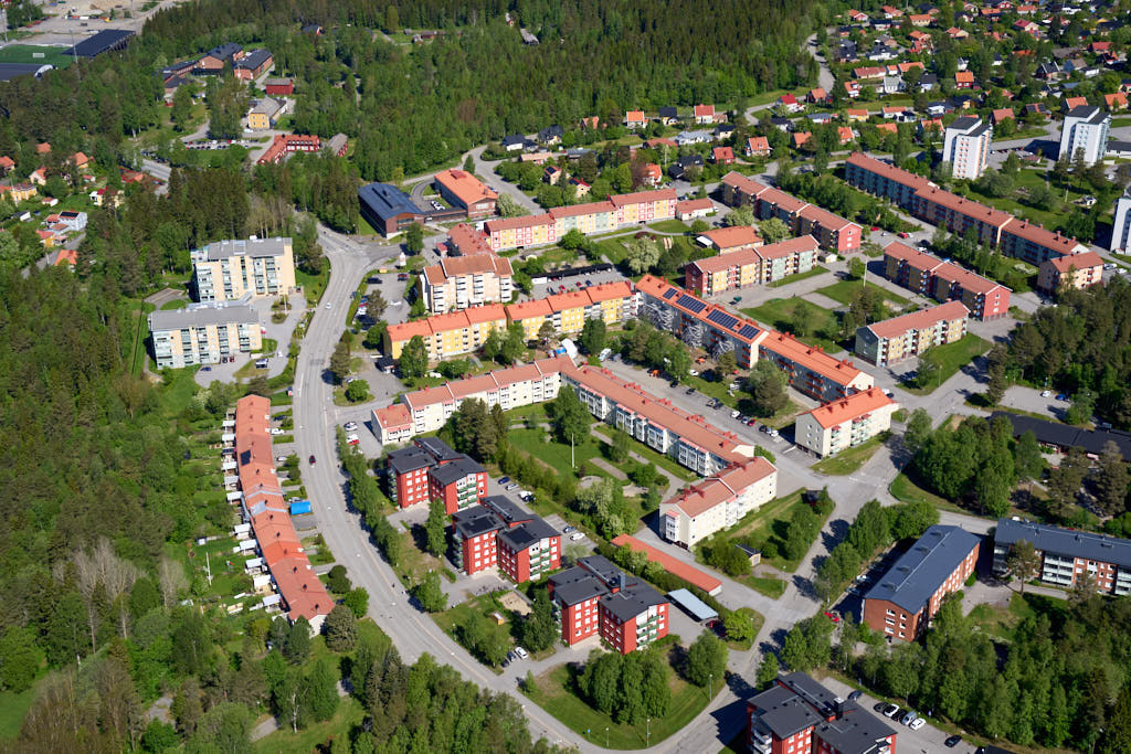 Berghem i Umeå sett från luften år 2026.
