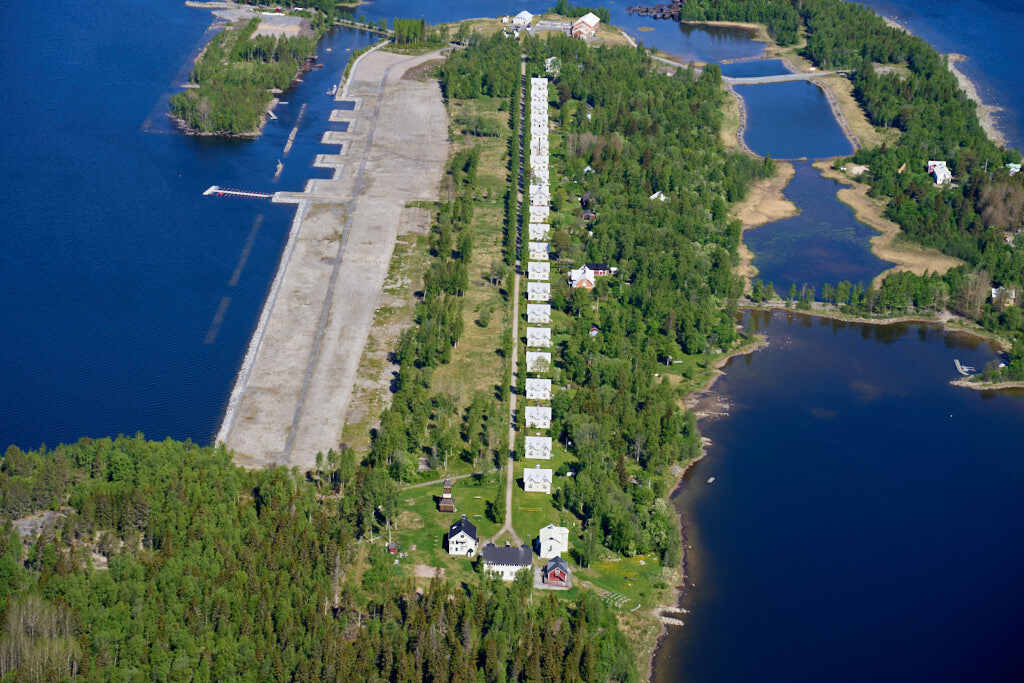 Vy över Norrbyskär 2026, med fokus på välkända landmärkena som 